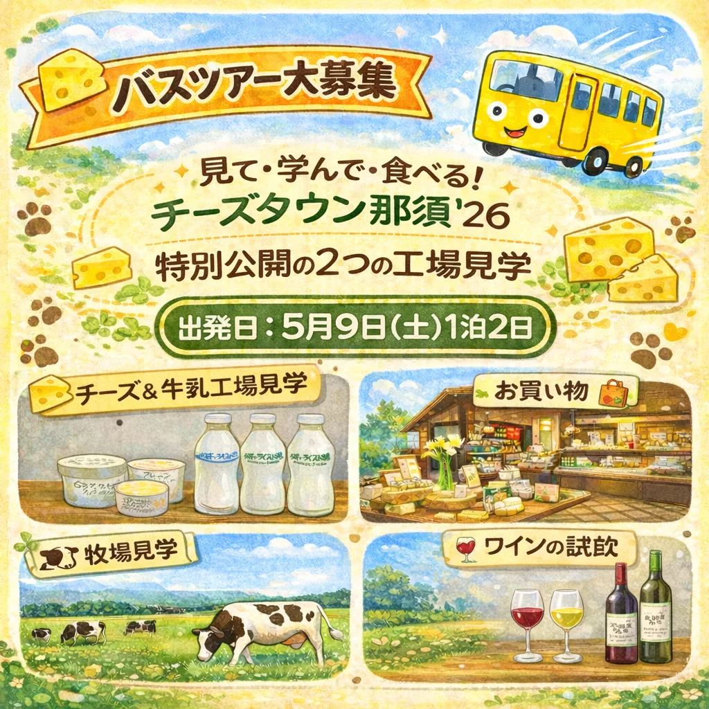 食べて！飲んで！那須の魅力をまるごと満喫する、チーズタウンNASU2026ツアー