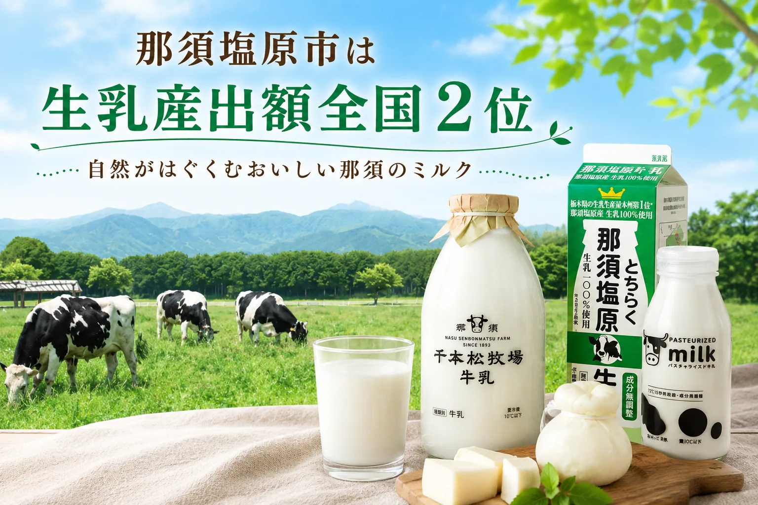 美味しいミルクが生まれるまち「那須塩原」で、牛乳を使った商品を紹介!